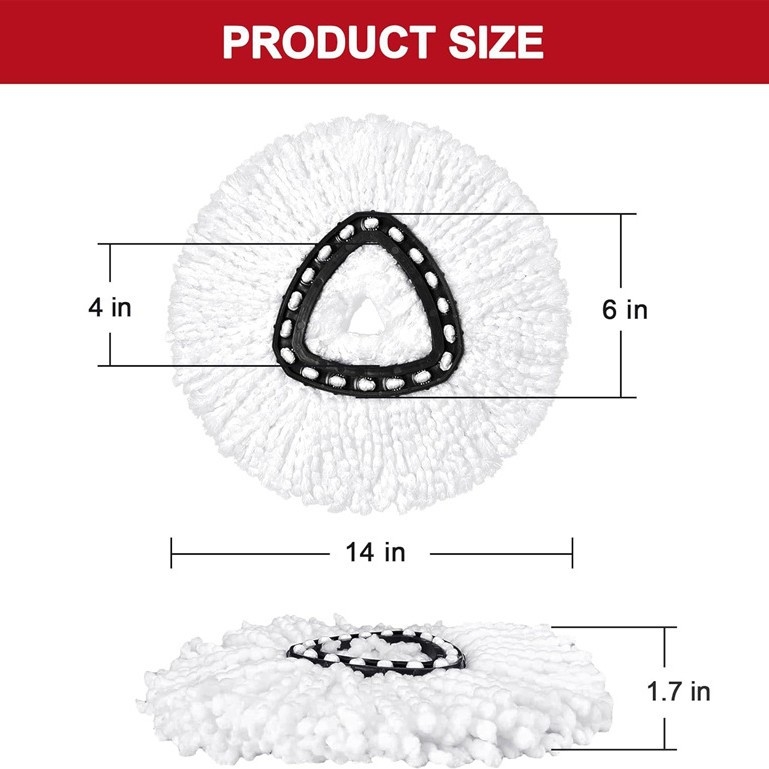 „Amazon“ karšto pardavimo gamyklos tiesioginis tiekimas. Raudonos ir baltos spalvos trikampio rotacinio šluostės pakeitimo priedai. „Head Fit O-CEDAR“.