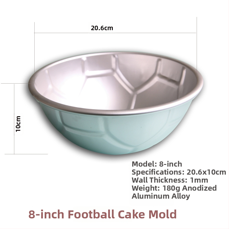 20 cm jalgpallikoogi vorm poolringikujuline koogivorm küpsetusvorm 8 tolli paksune jalgpallivorm kvaliteetne koogivorm
