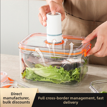 Maistinė plastikinė sandari vakuuminė laikymo dėžutė, mikrobangų krosnelės šildymo buitinė šaldytuvo maisto daržovių laikymo dėžutė