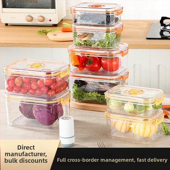 Maistinė plastikinė sandari vakuuminė laikymo dėžutė, mikrobangų krosnelės šildymo buitinė šaldytuvo maisto daržovių laikymo dėžutė