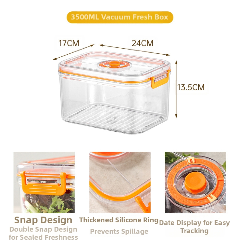 Maistinė plastikinė sandari vakuuminė laikymo dėžutė, mikrobangų krosnelės šildymo buitinė šaldytuvo maisto daržovių laikymo dėžutė