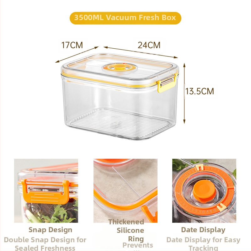 Maistinė plastikinė sandari vakuuminė laikymo dėžutė, mikrobangų krosnelės šildymo buitinė šaldytuvo maisto daržovių laikymo dėžutė