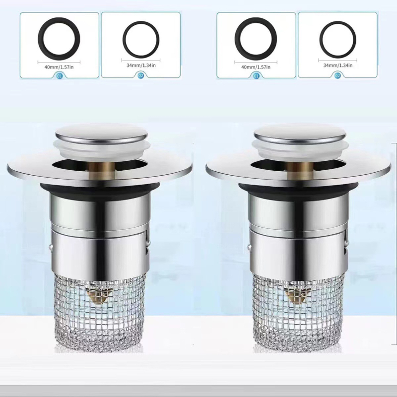 Βύσμα διαρροής νιπτήρα από ανοξείδωτο ατσάλι με αποσμητικό από ανοξείδωτο ατσάλι με πρεσαριστό πυρήνα αποστράγγισης νεροχύτη, αξεσουάρ γενικής χρήσης για νιπτήρα