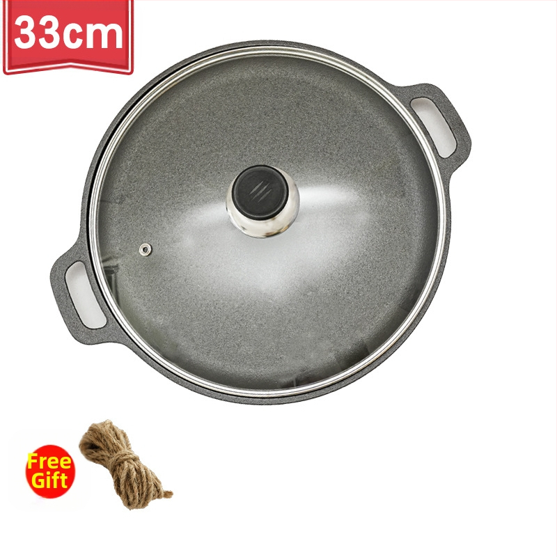 Sustorinta ketaus blyninė, nedengta blyninė, ketaus keptuvė su dviguba ausele, rankinė blyninė su nepridegančia danga, keptuvė su geležine danga