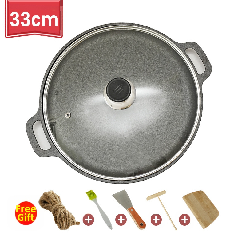 Sustorinta ketaus blyninė, nedengta blyninė, ketaus keptuvė su dviguba ausele, rankinė blyninė su nepridegančia danga, keptuvė su geležine danga