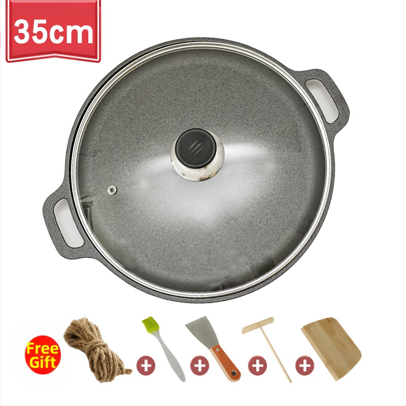 Sustorinta ketaus blyninė, nedengta blyninė, ketaus keptuvė su dviguba ausele, rankinė blyninė su nepridegančia danga, keptuvė su geležine danga