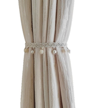 Šviesmečių prancūziško kremo stiliaus didelio tikslumo žakardo medienos tekstūros šenilinės individualiai pritaikytos aukštos klasės svetainės miegamojo užuolaidos