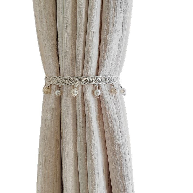 Šviesmečių prancūziško kremo stiliaus didelio tikslumo žakardo medienos tekstūros šenilinės individualiai pritaikytos aukštos klasės svetainės miegamojo užuolaidos