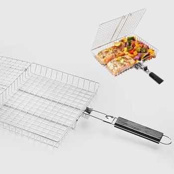 Amazoni välistingimustes kasutatava grilli võrgust üheosaline ristkülikukujuline käepide, tööriistad ja tarvikud, süsinikterasest ruudukujuline võrgusilma raam, paksendatud käepidemega