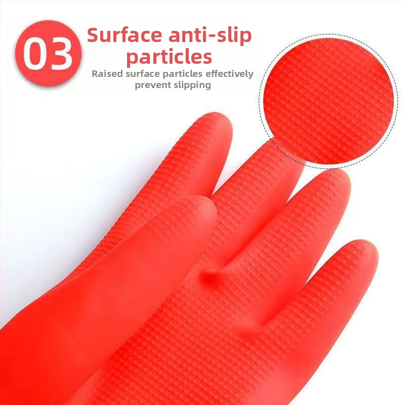 Латексови домакински ръкавици за миене на съдове, издръжлива гума, удължена дължина, топли, водоустойчиви, кухненски домакински задачи, неплъзгащи се, почистване