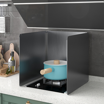 Roostevabast terasest õli deflektorplaat köögis toiduõli pritsmete deflektor gaasipliit kõrge temperatuurikindel paksendatud pliidikupu soojusisolatsioon shengguang