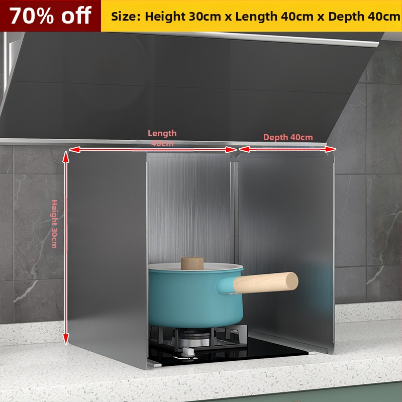 Roostevabast terasest õli deflektorplaat köögis toiduõli pritsmete deflektor gaasipliit kõrge temperatuurikindel paksendatud pliidikupu soojusisolatsioon shengguang