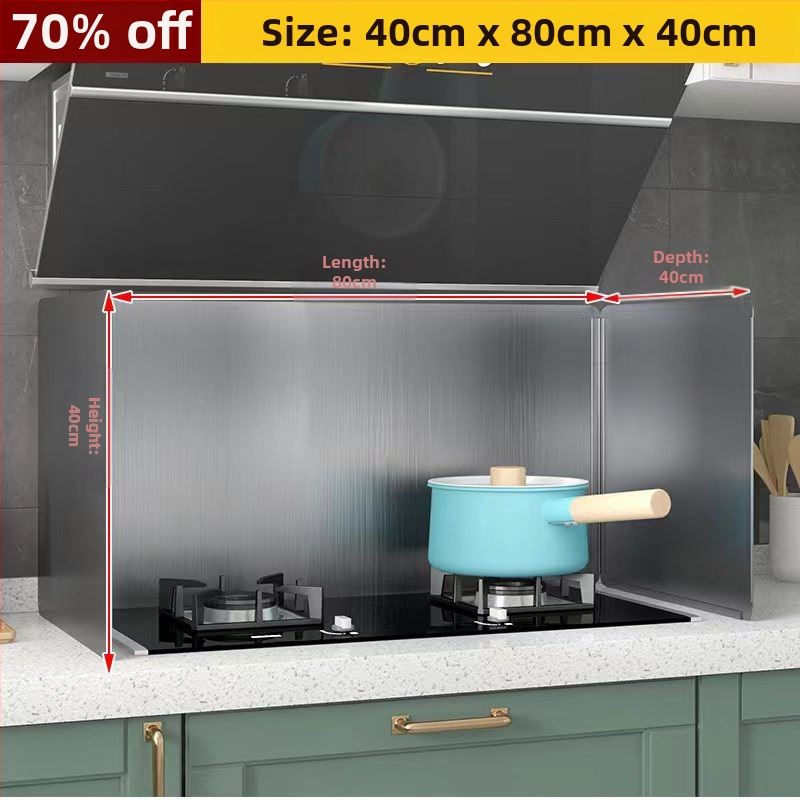 Roostevabast terasest õli deflektorplaat köögis toiduõli pritsmete deflektor gaasipliit kõrge temperatuurikindel paksendatud pliidikupu soojusisolatsioon shengguang