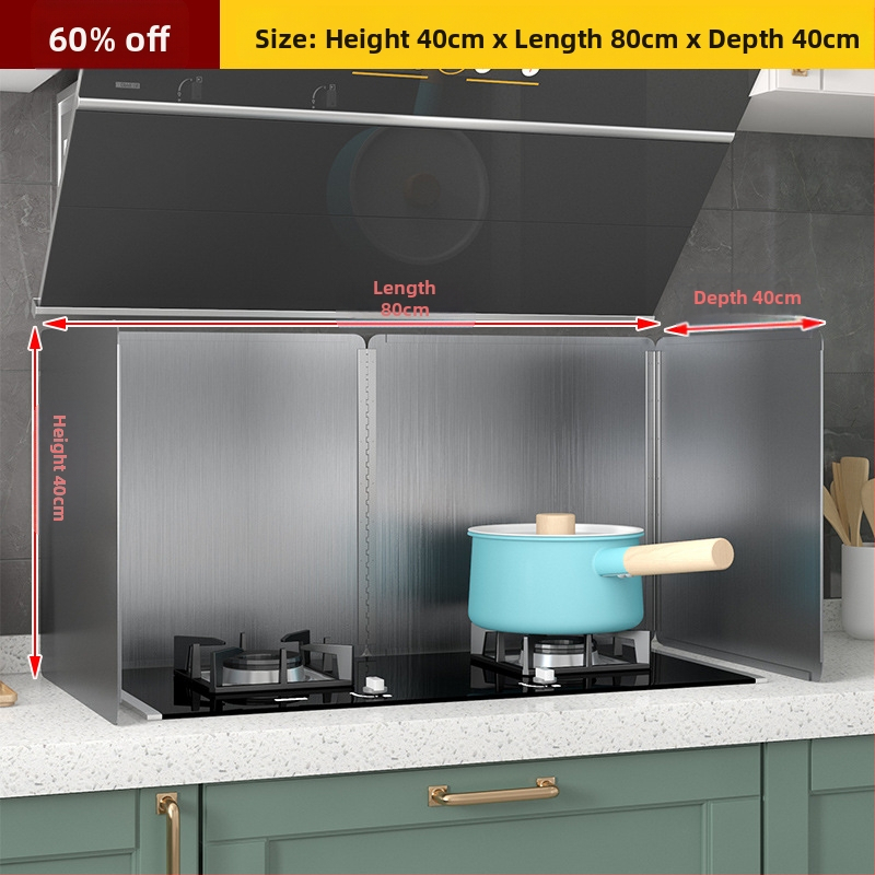Roostevabast terasest õli deflektorplaat köögis toiduõli pritsmete deflektor gaasipliit kõrge temperatuurikindel paksendatud pliidikupu soojusisolatsioon shengguang