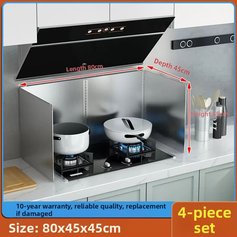 Roostevabast terasest õli deflektorplaat köögis toiduõli pritsmete deflektor gaasipliit kõrge temperatuurikindel paksendatud pliidikupu soojusisolatsioon shengguang