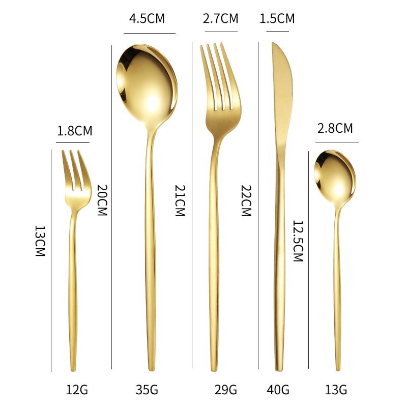 Tarpvalstybinis tiekimas, ryški Portugalija, 30 dalių nerūdijančio plieno stalo įrankiai, peilis, šakutė, šaukštas, šakutė vaisiams, šakutė desertui, šakutė arbatai