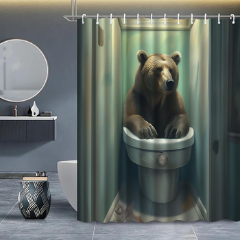 Metsakaru teemaline dušikardin Digitaalne vannitoakardin Duši veekindel vaheseinakardin Vannitoa veekardin Dušikardin