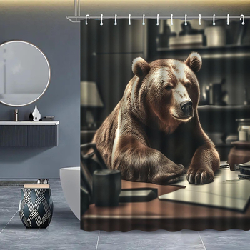 Metsakaru teemaline dušikardin Digitaalne vannitoakardin Duši veekindel vaheseinakardin Vannitoa veekardin Dušikardin