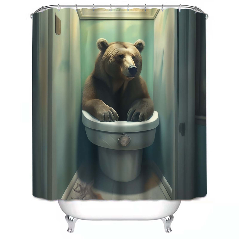 Metsakaru teemaline dušikardin Digitaalne vannitoakardin Duši veekindel vaheseinakardin Vannitoa veekardin Dušikardin