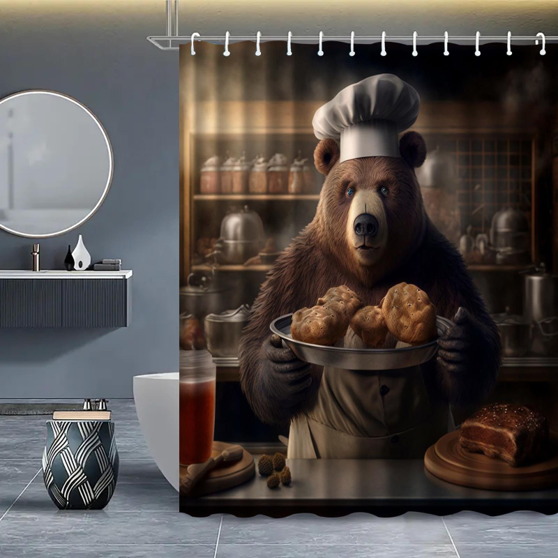 Metsakaru teemaline dušikardin Digitaalne vannitoakardin Duši veekindel vaheseinakardin Vannitoa veekardin Dušikardin