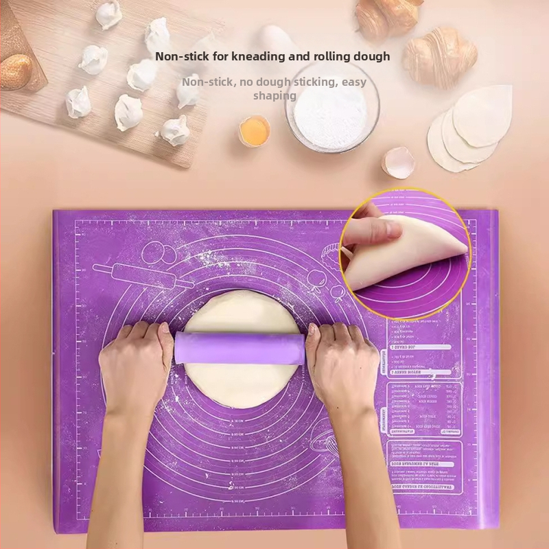 Силиконова подложка за месене с хранителен клас, удебелена незалепваща мека силиконова подложка за домакинство с кантар