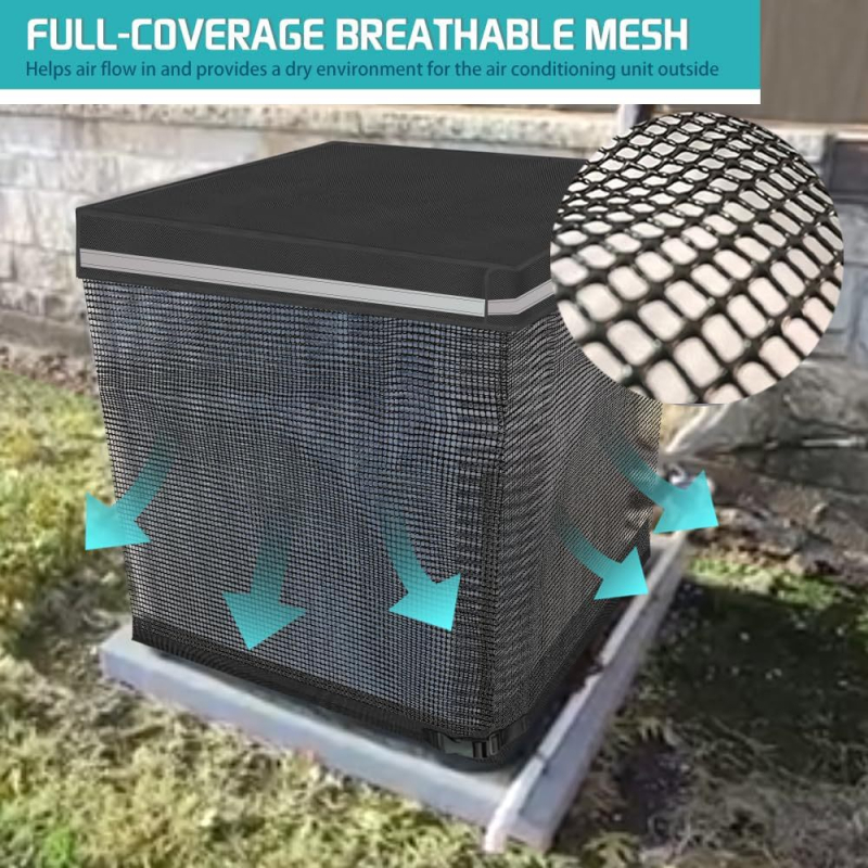 Centrinio oro kondicionieriaus uždanga, visiškai kvėpuojantis tinklelis, nuimamas ir vandeniui atsparus, viršutinis išorinio oro kondicionieriaus uždanga, lauko oro kondicionieriaus uždanga