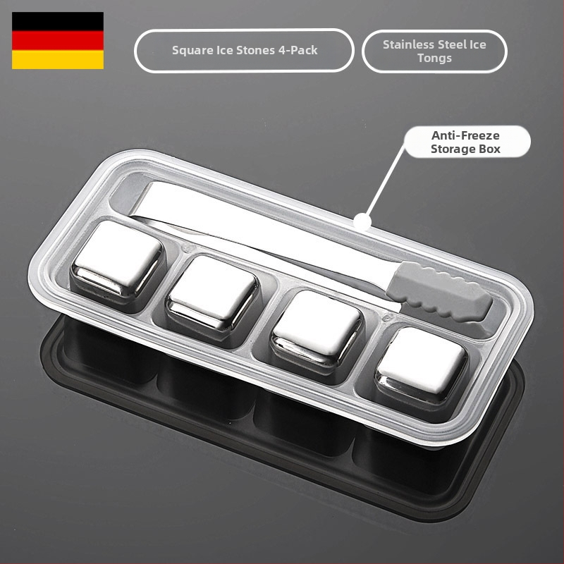 304 roostevabast terasest jää, kiirkülmutatud raudjää, tera suvine jahutav jää, koks, viski, taaskasutatavad jäähokipallid