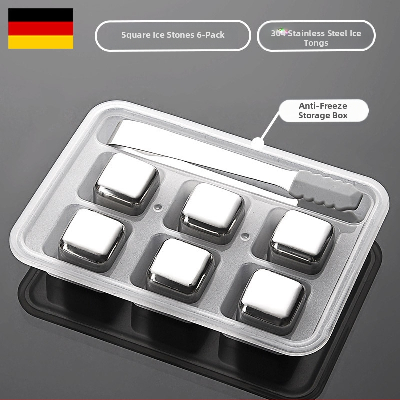 304 roostevabast terasest jää, kiirkülmutatud raudjää, tera suvine jahutav jää, koks, viski, taaskasutatavad jäähokipallid