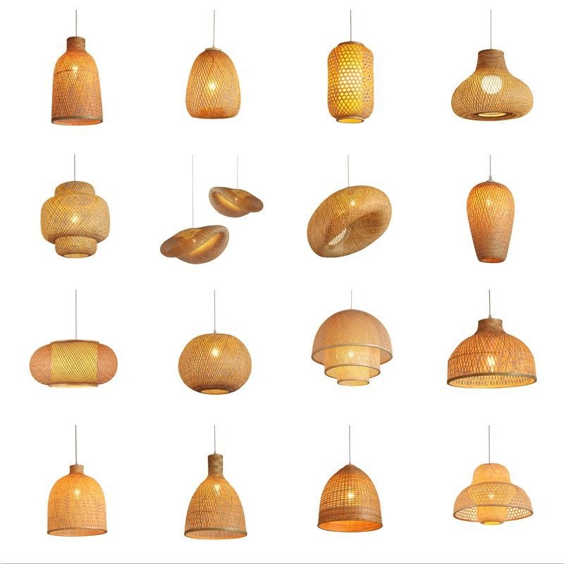 Bambusest lühter, bambusest zen-teemaja, külalistemaja, restoran, hotell, loominguline isikupärastatud latern, hiina stiilis kootud bambuslambid