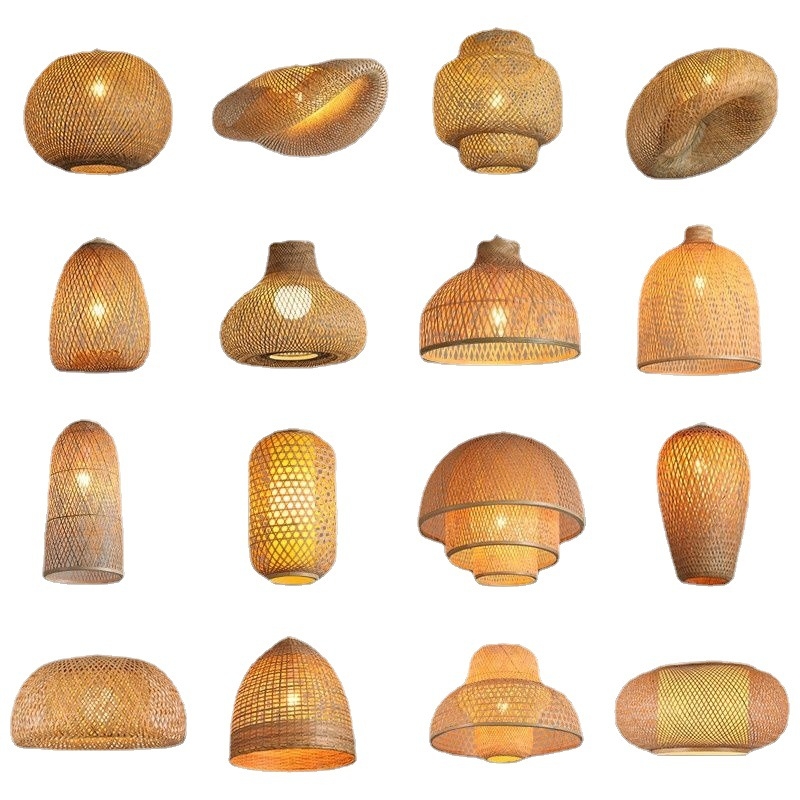 Bambusest lühter, bambusest zen-teemaja, külalistemaja, restoran, hotell, loominguline isikupärastatud latern, hiina stiilis kootud bambuslambid