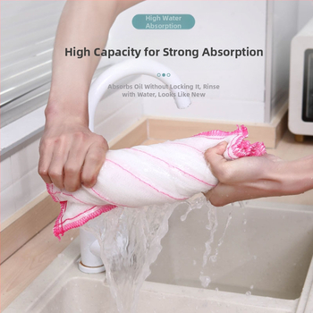 Puuvillane nõudepesulapp, 5 kihti, 26 x 26 cm, imav, settevaba nõudepesulapp, köögis kasutatav nõudepesurätik, hapu valamislapp