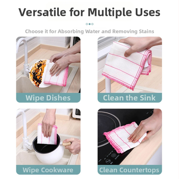 Puuvillane nõudepesulapp, 5 kihti, 26 x 26 cm, imav, settevaba nõudepesulapp, köögis kasutatav nõudepesurätik, hapu valamislapp