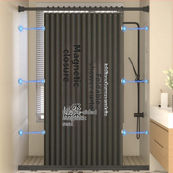 Kokkupandav dušikardin, vannitoa vaheseina kardin, löögivaba, veekindel, linasest imitatsiooniga vannitoa kardin, kuiva ja märja eraldamise tootja
