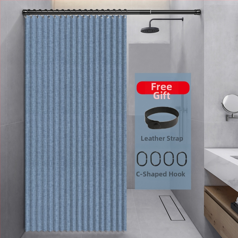 Kokkupandav dušikardin, vannitoa vaheseina kardin, löögivaba, veekindel, linasest imitatsiooniga vannitoa kardin, kuiva ja märja eraldamise tootja