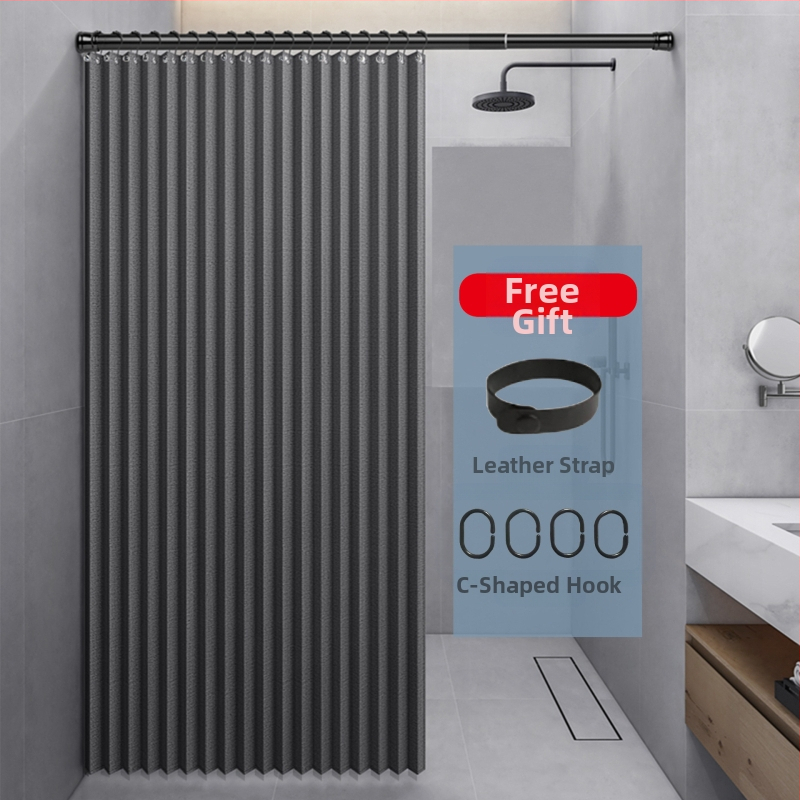 Kokkupandav dušikardin, vannitoa vaheseina kardin, löögivaba, veekindel, linasest imitatsiooniga vannitoa kardin, kuiva ja märja eraldamise tootja