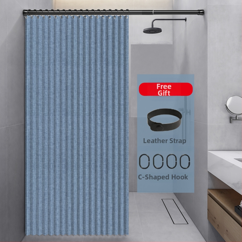 Kokkupandav dušikardin, vannitoa vaheseina kardin, löögivaba, veekindel, linasest imitatsiooniga vannitoa kardin, kuiva ja märja eraldamise tootja