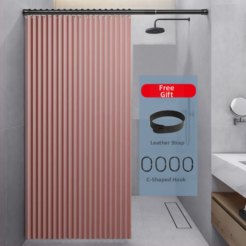 Kokkupandav dušikardin, vannitoa vaheseina kardin, löögivaba, veekindel, linasest imitatsiooniga vannitoa kardin, kuiva ja märja eraldamise tootja