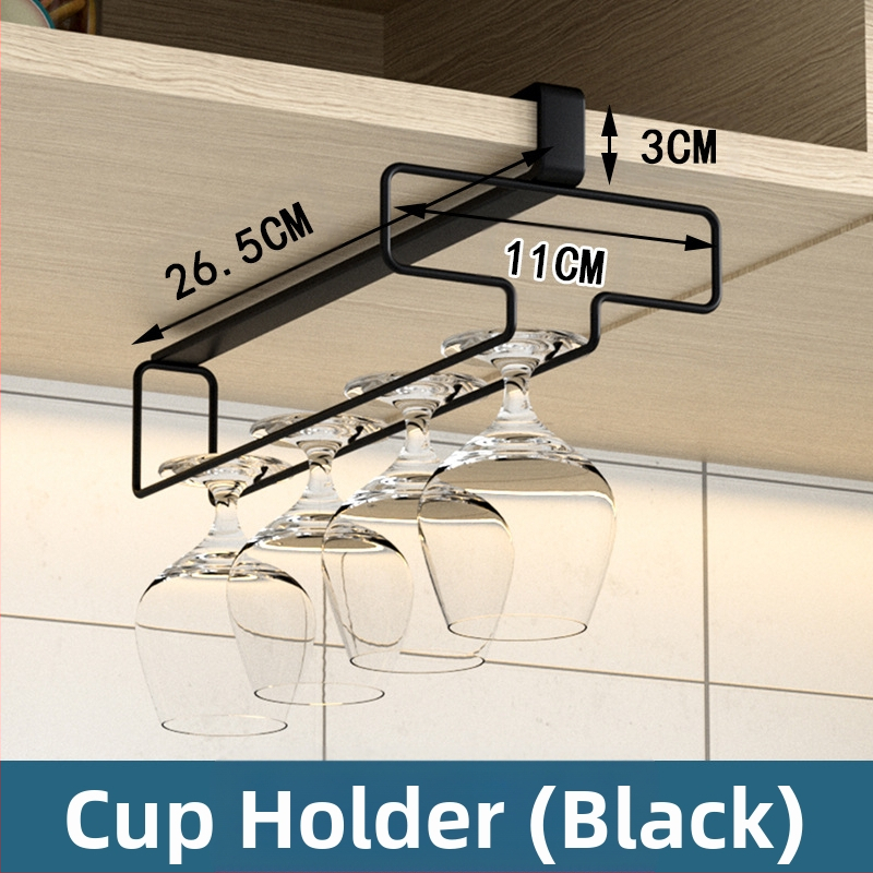 Virtuvės ir svetainės vyno puodelių laikiklis be perforatoriaus, apverstas stovas, buitinė taurės spintelė, pakabinama laikymo ir nusausinimo pakaba