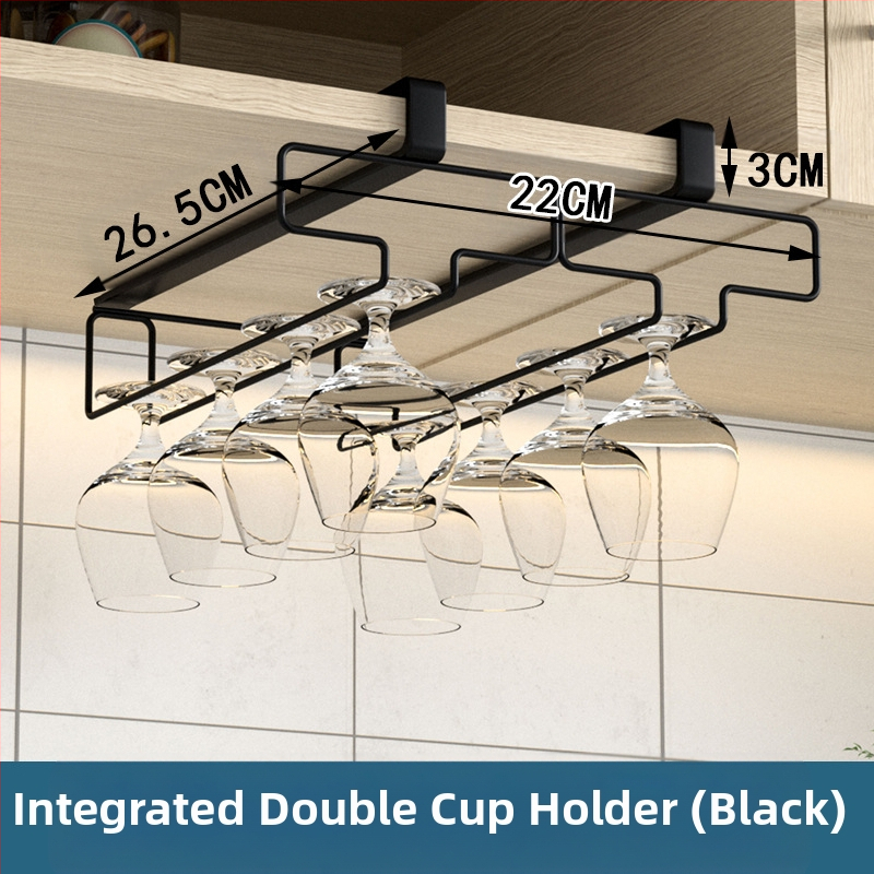 Virtuvės ir svetainės vyno puodelių laikiklis be perforatoriaus, apverstas stovas, buitinė taurės spintelė, pakabinama laikymo ir nusausinimo pakaba