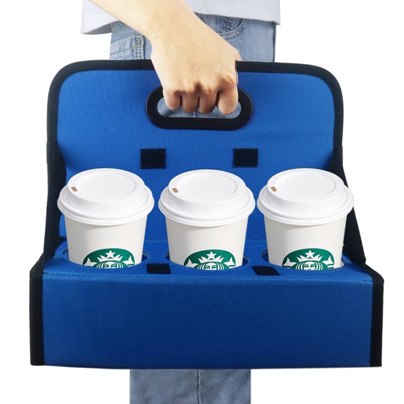 Cutie pliabilă portabilă pentru depozitarea băuturilor, ceașcă de cafea, geantă pentru pahare, suport pentru pahare termoizolant, suport reutilizabil pentru pahare