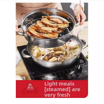 Gamyklinis tiesioginis indukcinis viryklės garintuvas buitiniam nerūdijančio plieno sriubos puodui, skirtam dujinės sriubos karštam puodui, dvigubo sluoksnio dovanų garintuvas