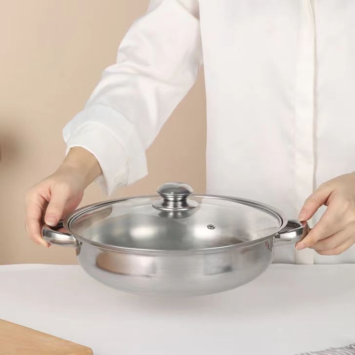 Gamyklinis tiesioginis indukcinis viryklės garintuvas buitiniam nerūdijančio plieno sriubos puodui, skirtam dujinės sriubos karštam puodui, dvigubo sluoksnio dovanų garintuvas