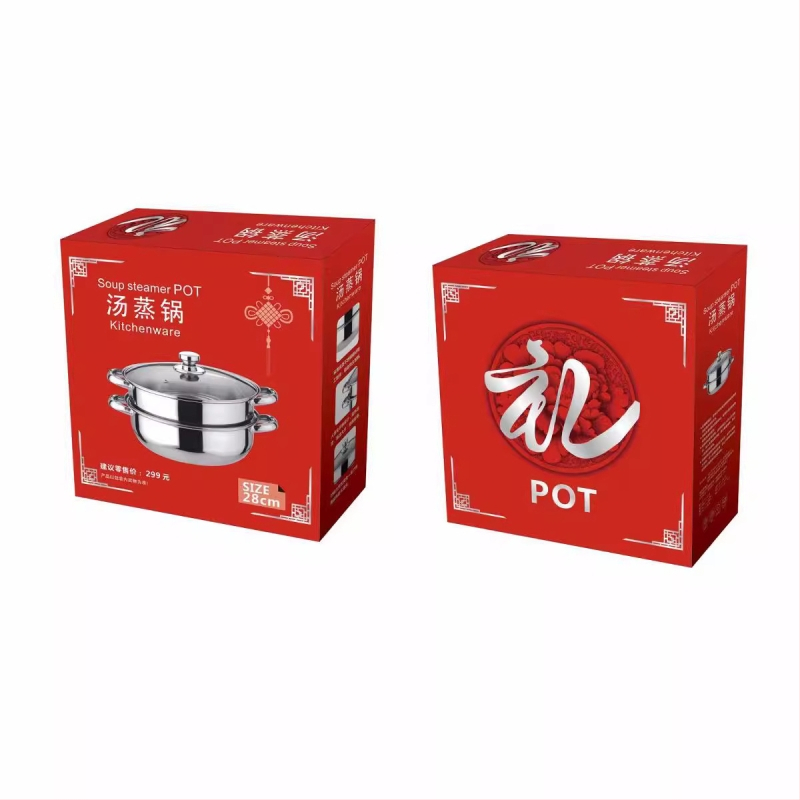 Фабрична директна индукционна готварска печка на пара, домакинска тенджера за супа от неръждаема стомана за газова супа, гореща тенджера с двоен слой, подаръчна пара