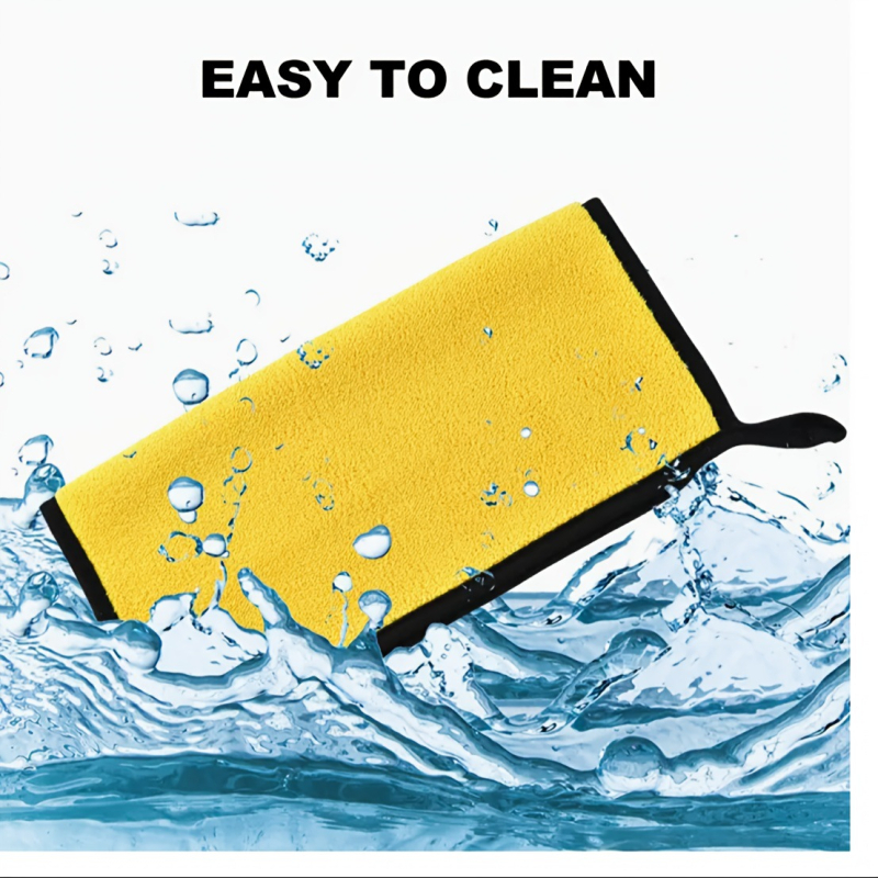 Koralų vilnos automobilio rankšluostis, dviejų spalvų, pilkai geltonas, namų ruošos valymo, automobilių plovimo šluostė, žvejybos įrangos dovanų rankšluostis, logotipas