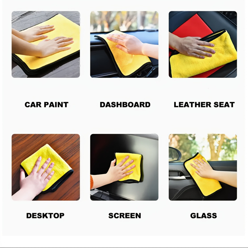 Koralų vilnos automobilio rankšluostis, dviejų spalvų, pilkai geltonas, namų ruošos valymo, automobilių plovimo šluostė, žvejybos įrangos dovanų rankšluostis, logotipas