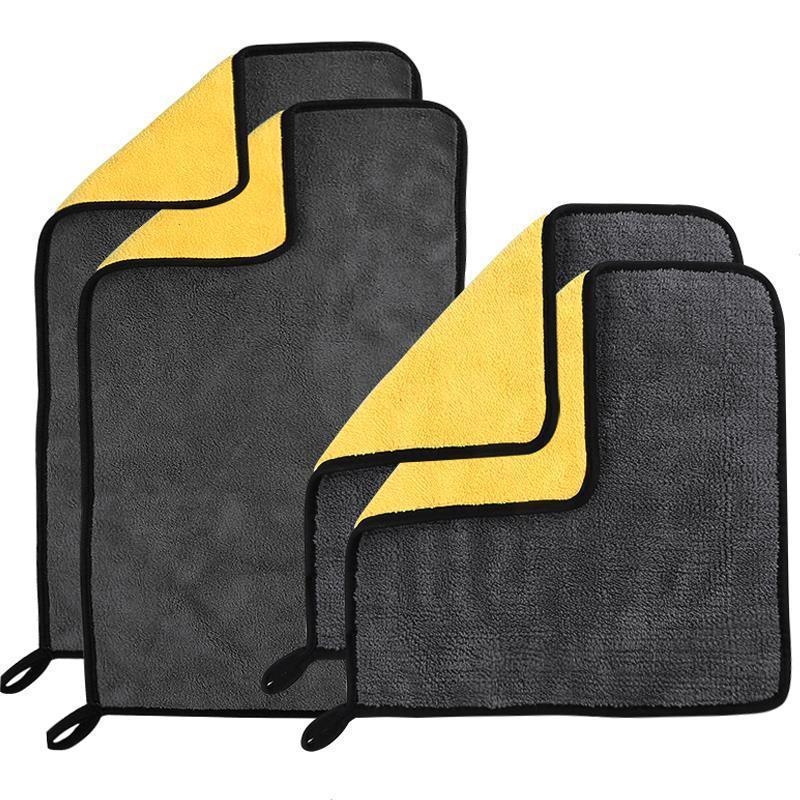 Koralų vilnos automobilio rankšluostis, dviejų spalvų, pilkai geltonas, namų ruošos valymo, automobilių plovimo šluostė, žvejybos įrangos dovanų rankšluostis, logotipas