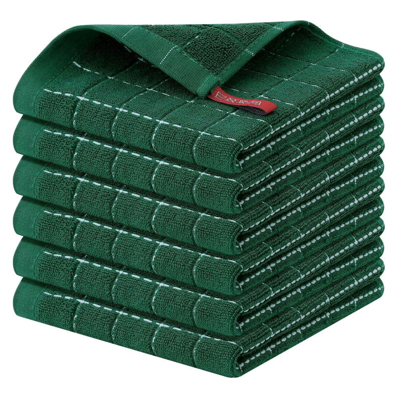 Grynos medvilnės languotas sugeriantis sutirštintas skuduras, visa medvilnė, vaflinis virtuvės valymo šluostė, indų šluostė, šveitimo veido rankšluostis