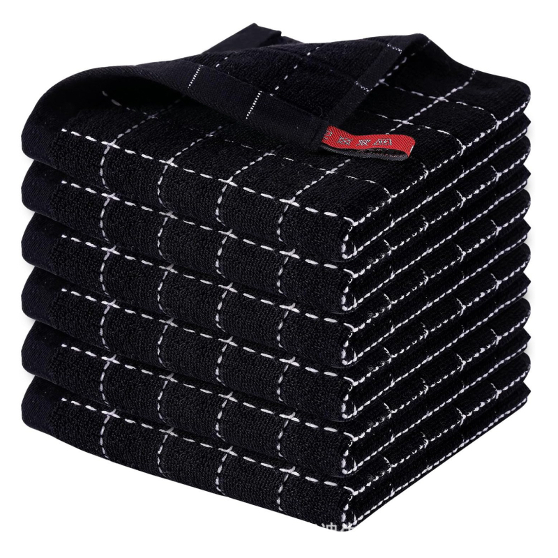 Grynos medvilnės languotas sugeriantis sutirštintas skuduras, visa medvilnė, vaflinis virtuvės valymo šluostė, indų šluostė, šveitimo veido rankšluostis