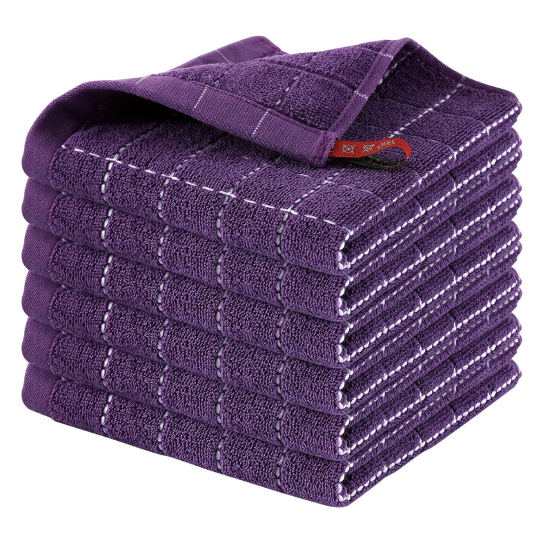 Čistá bavlnená kockovaná savá zahustená handrička, celá bavlnená oblátka, kuchynská utierka na riad, utierka na tvár