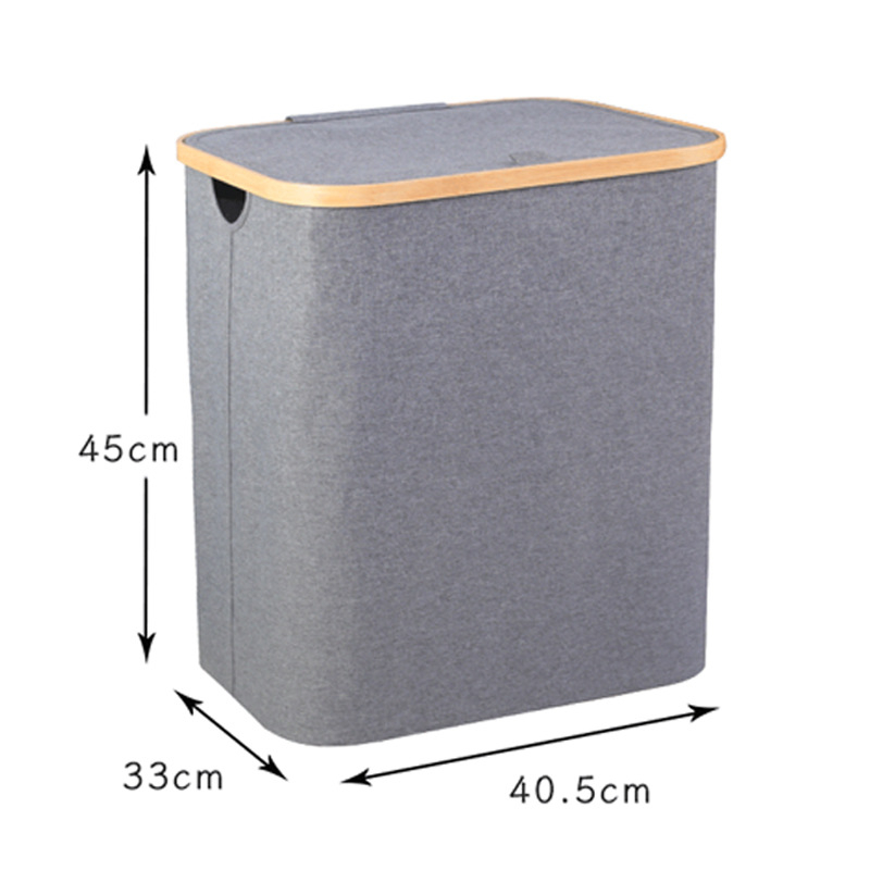 Tarpvalstybinis nešvarių drabužių krepšys miegamajam su vidiniu krepšiu ir dangčiu, sulankstomas bambuko ir medžio nešvarių drabužių laikymo krepšys vonios kambariui, didelis nešvarių drabužių krepšys